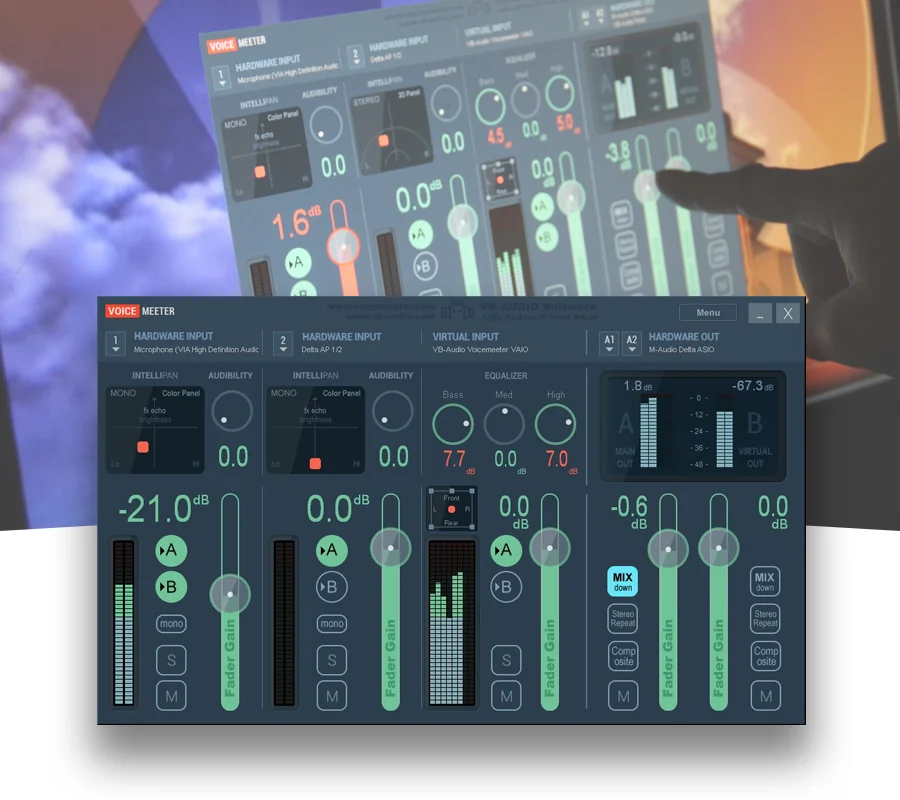 Visual for this record: Voicemeeter separates what a VTuber hears from what viewers hear